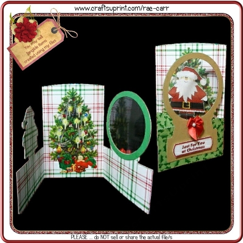 704 Santa Snow Globe Card 