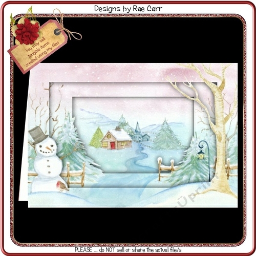 728 Christmas Snowman Tunnel Card