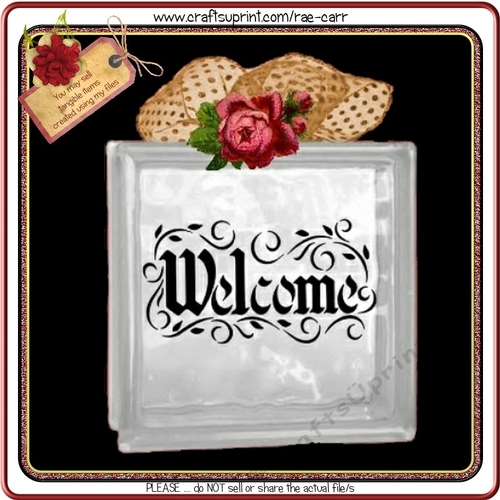 737 Welcome Glass Block Vinyl