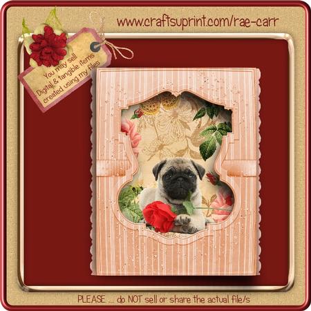 732 Pug Love  Bendy Card