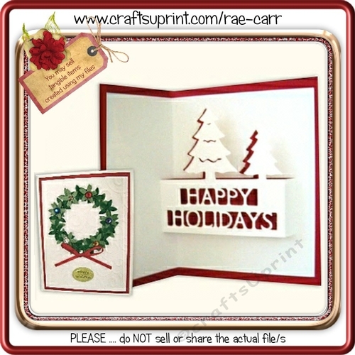 037 Happy Holidays Pop Up Insert