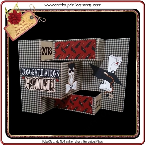 813 Graduation Multi Fold Shutter Card  Print N Cut