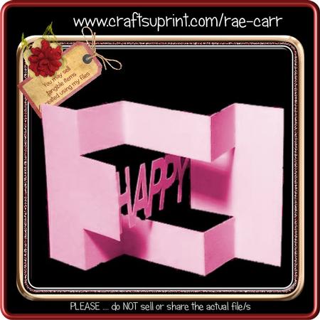 816 Happy Multi Fold Shutter Card