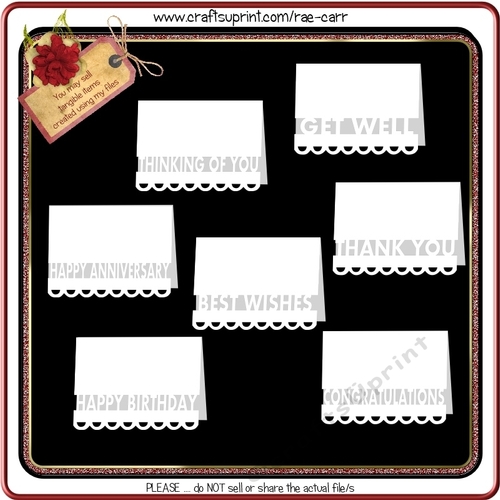 336 Set of 7 Greeting Word Cards