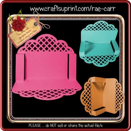835 Lattice Scalloped Folded Card