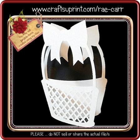 292 Lattice Basket with Bow Card