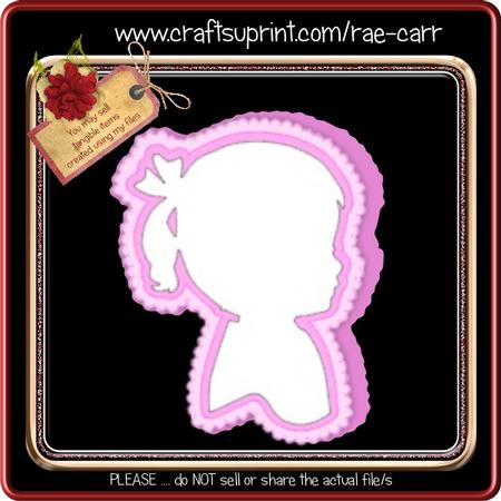 852 Baby Girl Shaped Card