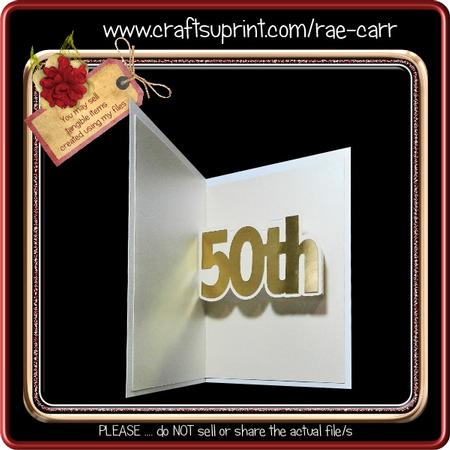 853 25th or 50th Pop Up Insert