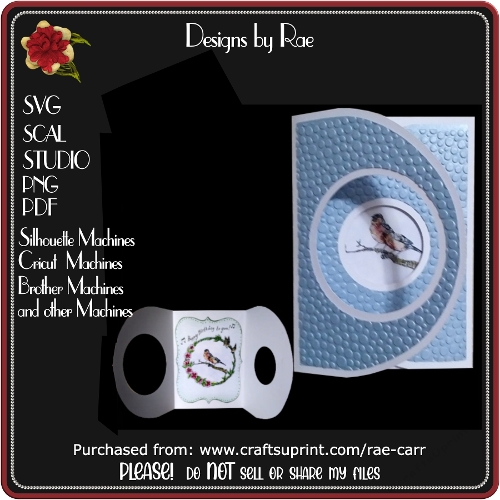 880 Cross Fold Circle Card | Multiple File Formats