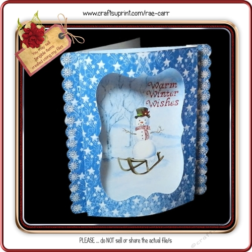 864 Christmas Snowman Bendy Front Card