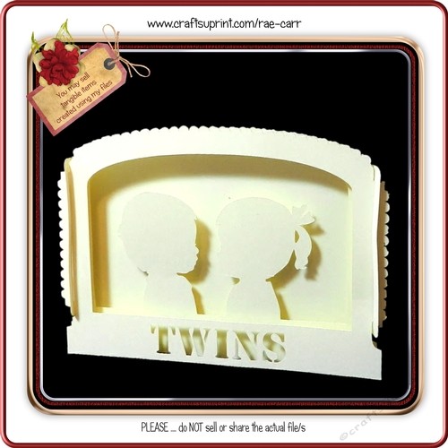 899 Unique New Baby Twins Card