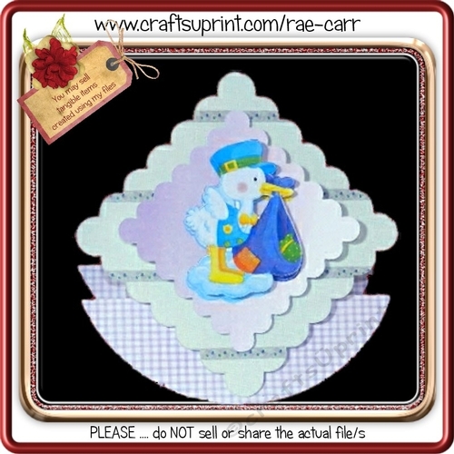 264 The Stork Comes Rocker Card *HAND and MACHINE Formats*