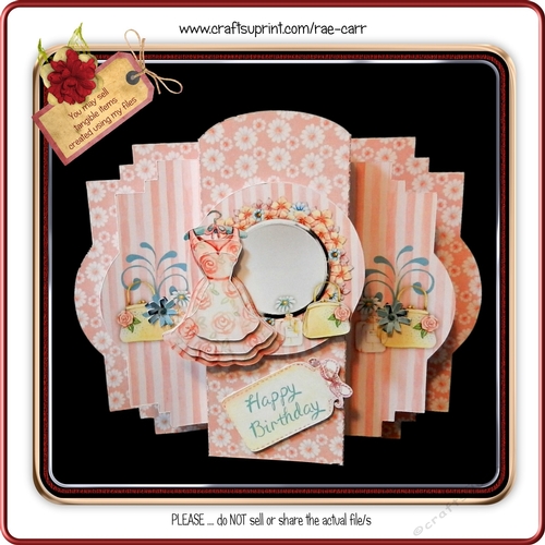 904 Pretty Pink Dress Center Pop Out Card