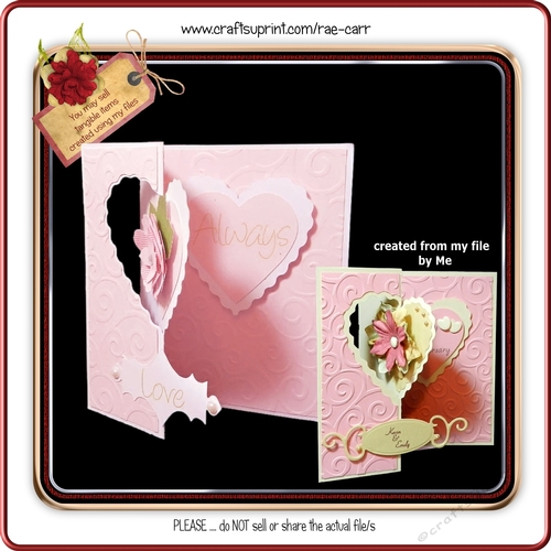 058 Heart Fold Back Card