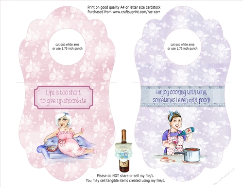 PS174 Wine, Champagne or Beer Bottle Gift Tags for the Ladies