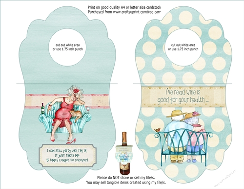 PS175 Wine, Champagne or Beer Bottle Gift Tags 