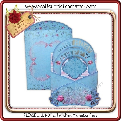 063 Scalloped Blue Lace Cascade Card 