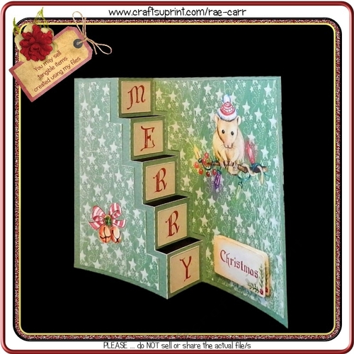 915 Christmas Mouse Stair Card 