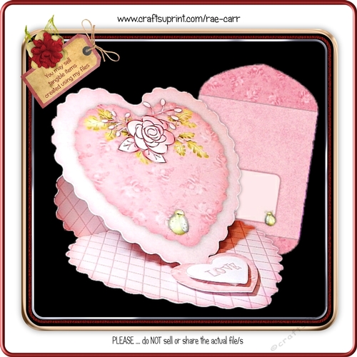 813 Scalloped Heart Easel & Envelope