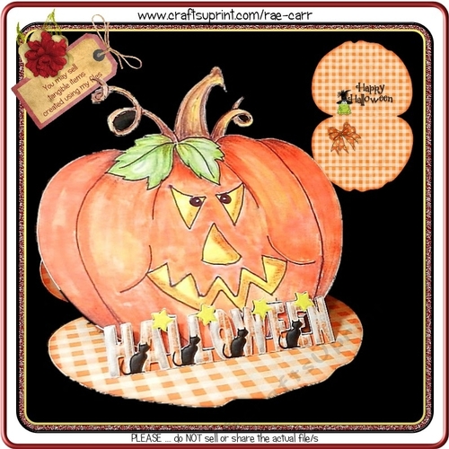 373 Pumpkin Easel Card  HAND & MACHINE Formats