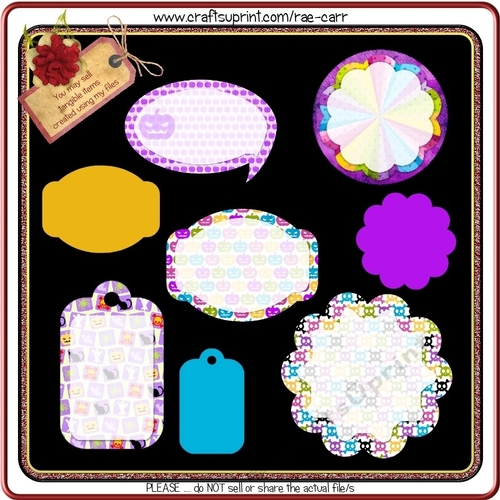 380 Halloween Tag Shaped Set