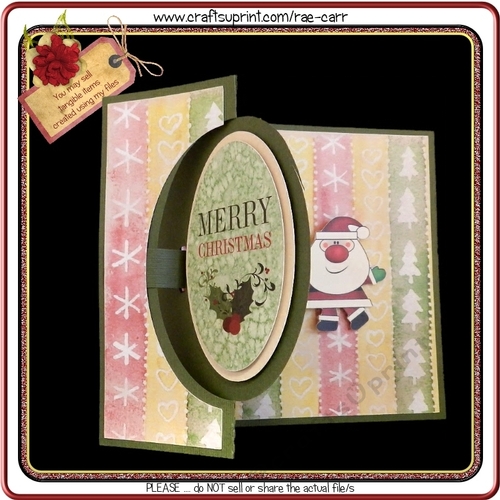 931 Christmas Santa Slider  HAND and MACHINE Formats