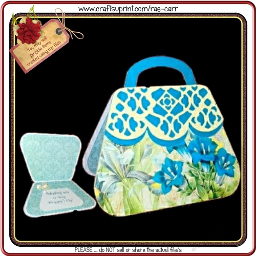 674 Blue & Cream Flowered Purse KIT