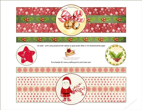 PS188  Santa and Bells Bottle Wraps