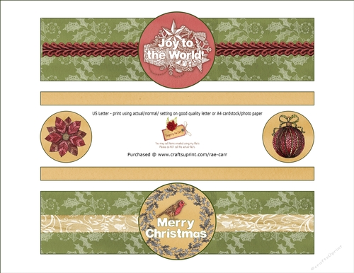 PS189 Joy and Bird Christmas Bottle Wraps