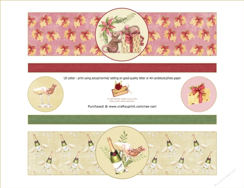 PS190 Christmas Mouse and Champagne Bottle Wraps