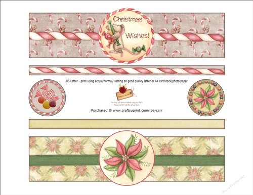 PS191 Christmas Mouse and Poinsettia Bottle Wraps