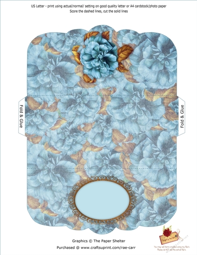 PS193 Blue Floral Money Wallet