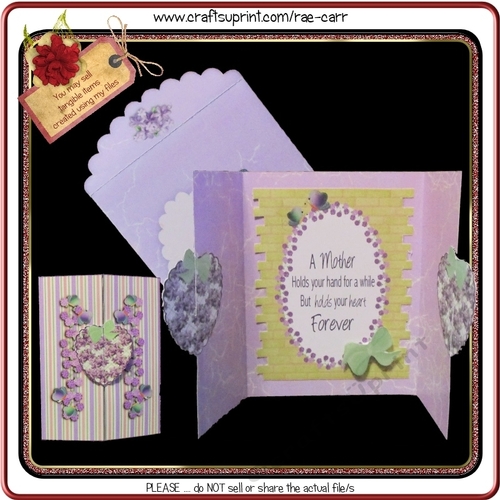 081 Lavendar Lilacs and Heart Gatefold  