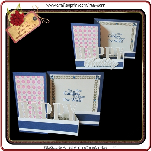 955 Happy Z Fold Card    Multiple MACHINE Formats