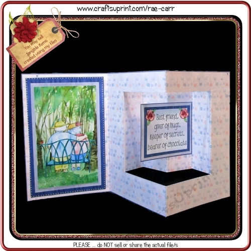 PS064 Sitting on A Bench Anniversary, Birthday, I Love you Card