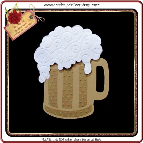 963 Beer Mug Shaped Card or Topper