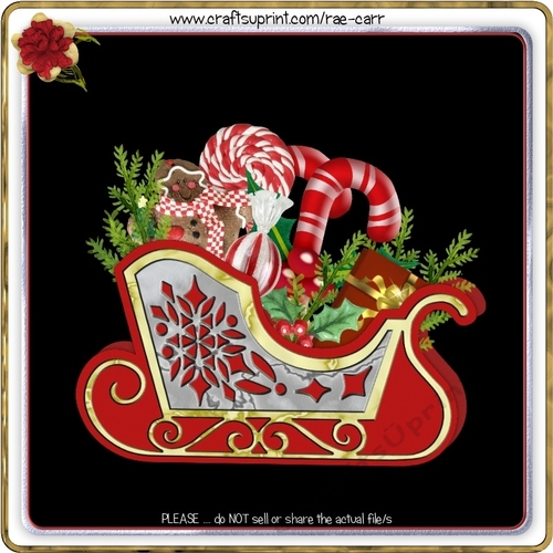 995 Christmas Sleigh Treat Box or Topper