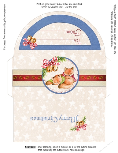 PS195 Christmas Fox Money Wallet