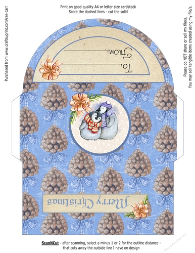 PS196 Christmas Penguin Money Wallet