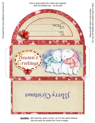 PS197 Christmas Bear Money Wallet