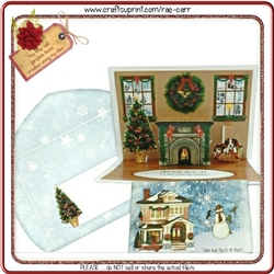 107 Christmas Fireplace Pop-up Card KIT