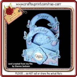 063 Pink & Blue Floral Cascade Card