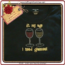 Vinyl and Rhinestone Template  At My Age 