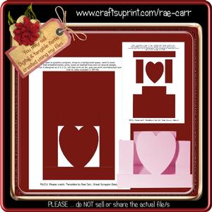 T028 Heart Stepper Card Template *PDF*