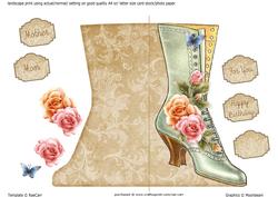 664 Vintage Brown Boot Card 