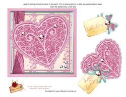 PS138 Pretty Pink Heart Topper