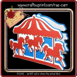 845 Merry Go Round Carousel Card
