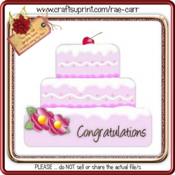 118 Wedding Birthday Anniversary Cake Shaped Card
