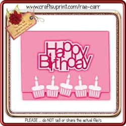 186 Cupcake Edge Card & Topper Multiple Machine Formats
