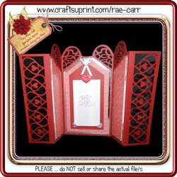 643 Valentine Hearts 4 Fold
